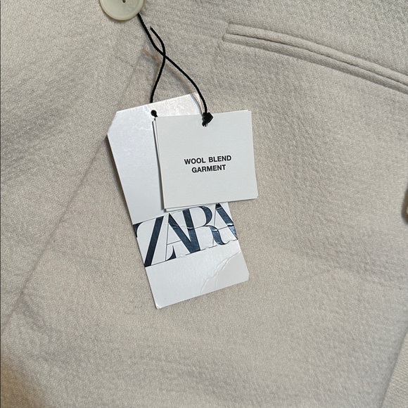 MINIMALIST WOOL BLEND COAT ZW COLLECTION ECRU. Size M, L - Picture 11 of 11